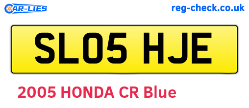 SL05HJE are the vehicle registration plates.
