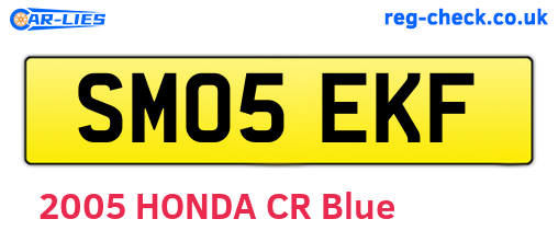 SM05EKF are the vehicle registration plates.