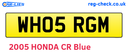 WH05RGM are the vehicle registration plates.