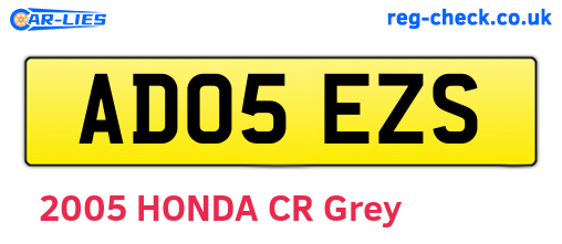 AD05EZS are the vehicle registration plates.