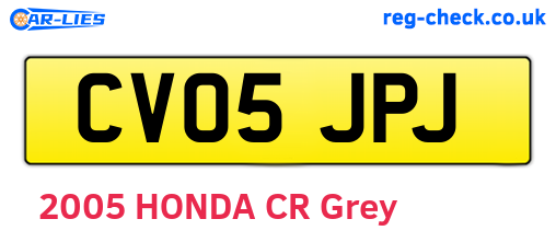 CV05JPJ are the vehicle registration plates.