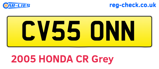 CV55ONN are the vehicle registration plates.