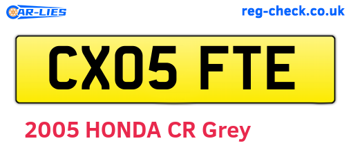 CX05FTE are the vehicle registration plates.