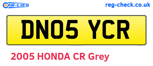 DN05YCR are the vehicle registration plates.