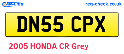 DN55CPX are the vehicle registration plates.