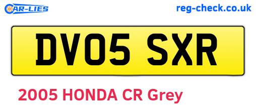 DV05SXR are the vehicle registration plates.