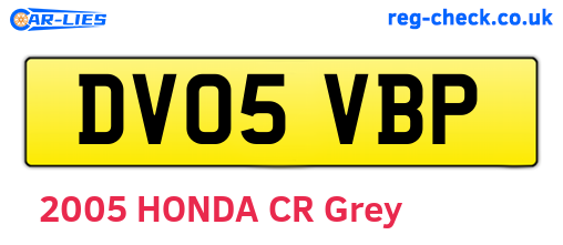 DV05VBP are the vehicle registration plates.