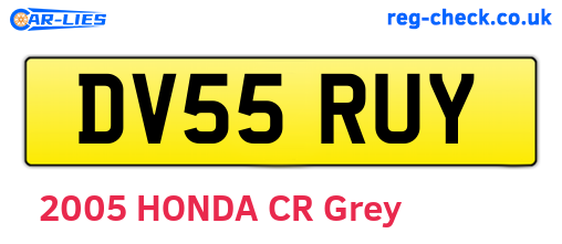 DV55RUY are the vehicle registration plates.