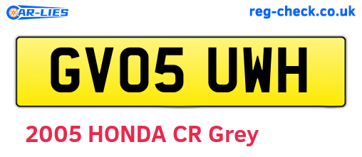 GV05UWH are the vehicle registration plates.