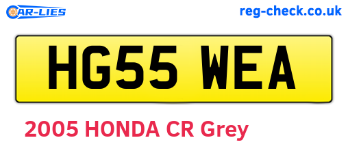 HG55WEA are the vehicle registration plates.