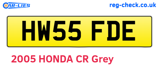 HW55FDE are the vehicle registration plates.