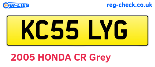 KC55LYG are the vehicle registration plates.