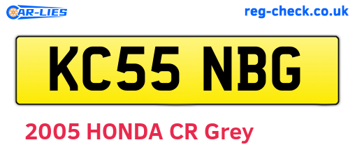 KC55NBG are the vehicle registration plates.