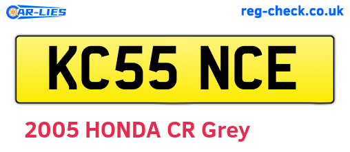 KC55NCE are the vehicle registration plates.