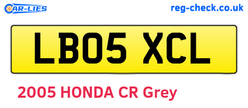 LB05XCL are the vehicle registration plates.