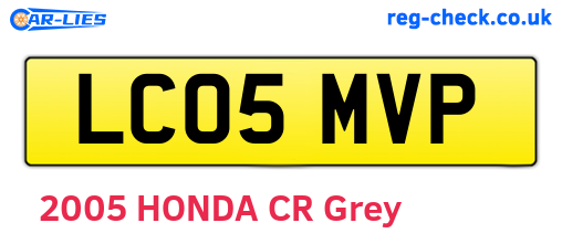 LC05MVP are the vehicle registration plates.