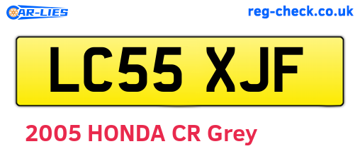 LC55XJF are the vehicle registration plates.