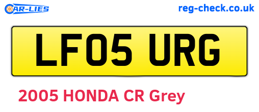 LF05URG are the vehicle registration plates.