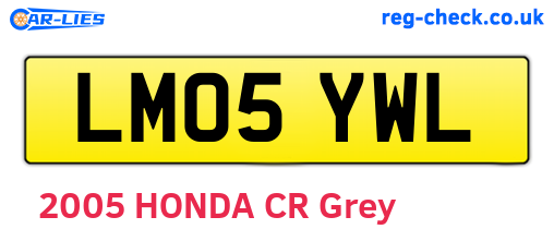 LM05YWL are the vehicle registration plates.