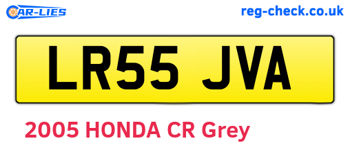 LR55JVA are the vehicle registration plates.