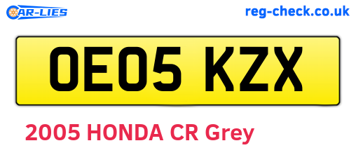 OE05KZX are the vehicle registration plates.