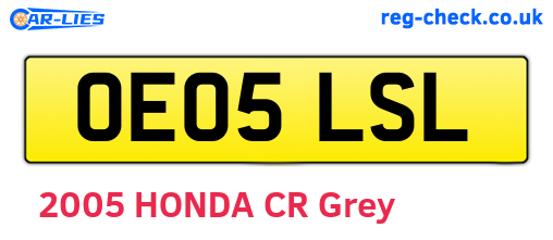 OE05LSL are the vehicle registration plates.