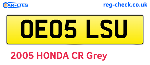 OE05LSU are the vehicle registration plates.