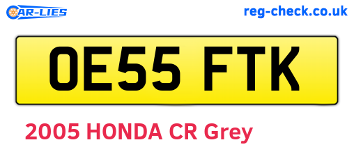 OE55FTK are the vehicle registration plates.