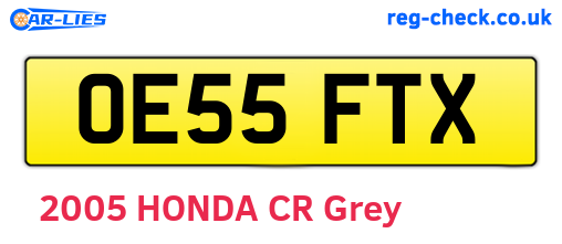 OE55FTX are the vehicle registration plates.