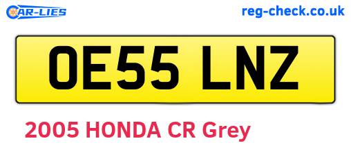 OE55LNZ are the vehicle registration plates.