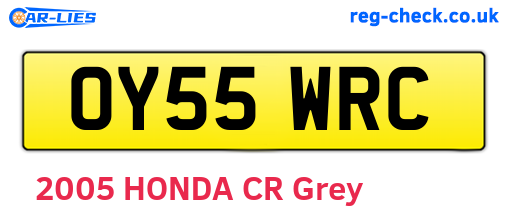 OY55WRC are the vehicle registration plates.