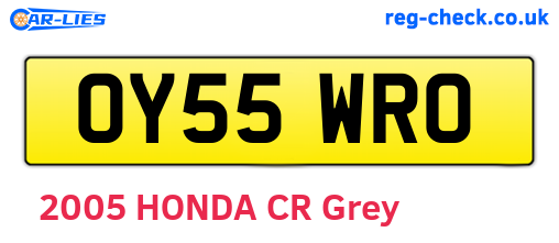 OY55WRO are the vehicle registration plates.