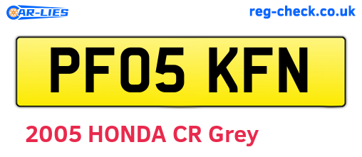 PF05KFN are the vehicle registration plates.