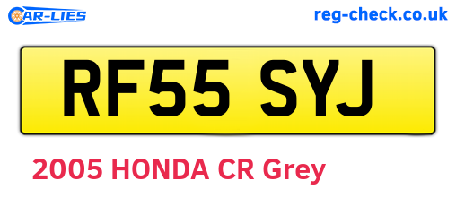 RF55SYJ are the vehicle registration plates.