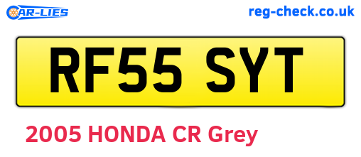 RF55SYT are the vehicle registration plates.