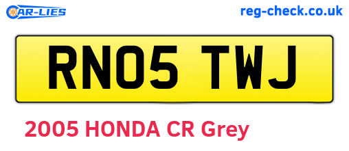 RN05TWJ are the vehicle registration plates.