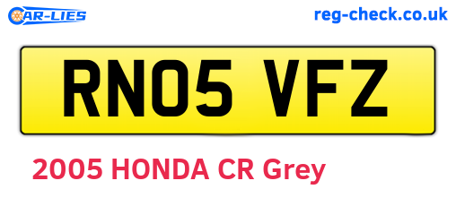 RN05VFZ are the vehicle registration plates.