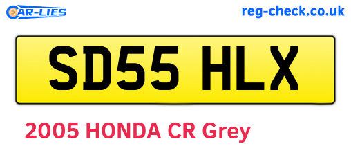 SD55HLX are the vehicle registration plates.