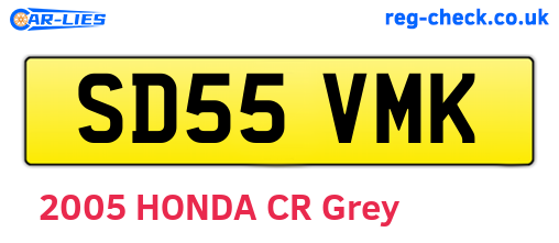 SD55VMK are the vehicle registration plates.