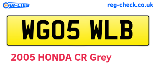 WG05WLB are the vehicle registration plates.