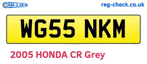 WG55NKM are the vehicle registration plates.