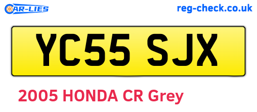 YC55SJX are the vehicle registration plates.