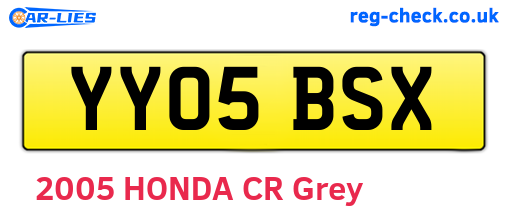 YY05BSX are the vehicle registration plates.
