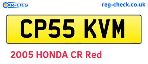 CP55KVM are the vehicle registration plates.