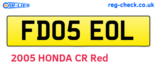 FD05EOL are the vehicle registration plates.