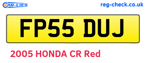 FP55DUJ are the vehicle registration plates.
