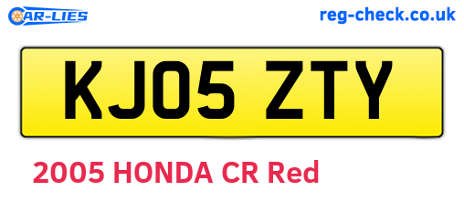 KJ05ZTY are the vehicle registration plates.