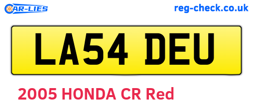 LA54DEU are the vehicle registration plates.