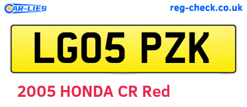 LG05PZK are the vehicle registration plates.