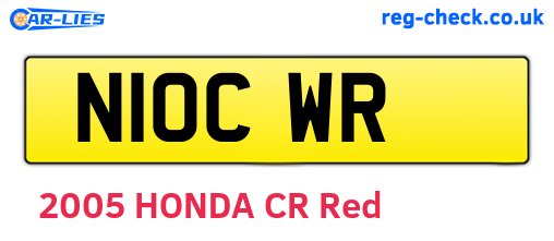 N10CWR are the vehicle registration plates.